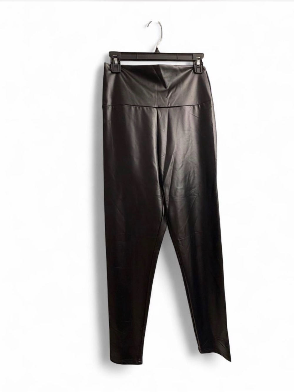 High-Waist Black Faux Leather Leggings - Women Pants & Jumpsuits